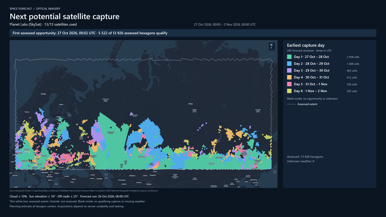 Earliest opportunity for Planet Labs (SkySat)