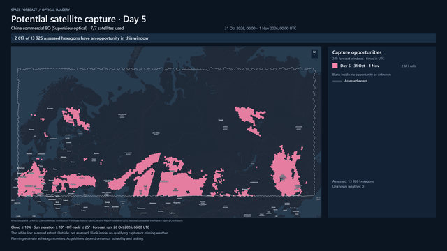 Day 5 for China commercial EO (SuperView optical)